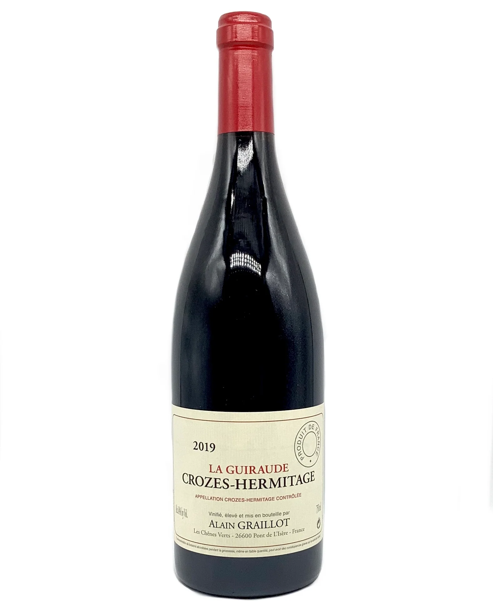 Alain Graillot, Syrah, Crozes-Hermitage "La Guiraude" Northern Rhône, France 2018
