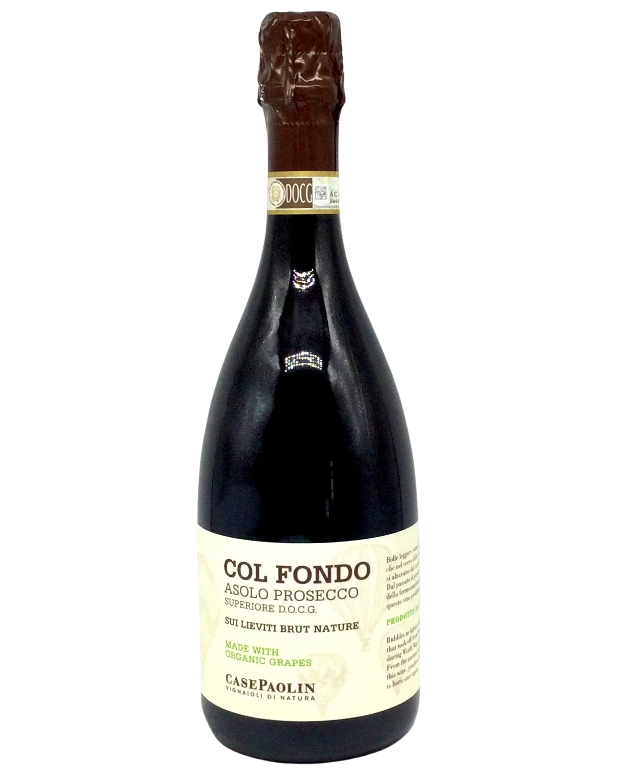 Case Paolin, Asolo Prosecco Superiore "Col Fondo" Sui Lieviti Brut Nature NV
